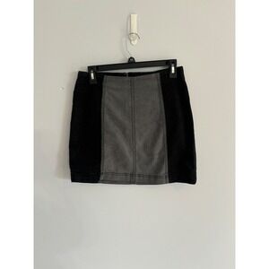 Free People Mini Skirt Colorblock Denim Black Gray Casual‎ Size 10